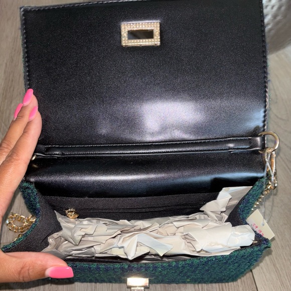 Elegant Green/Blue Tweed Women's Bag - Picture 5 of 7